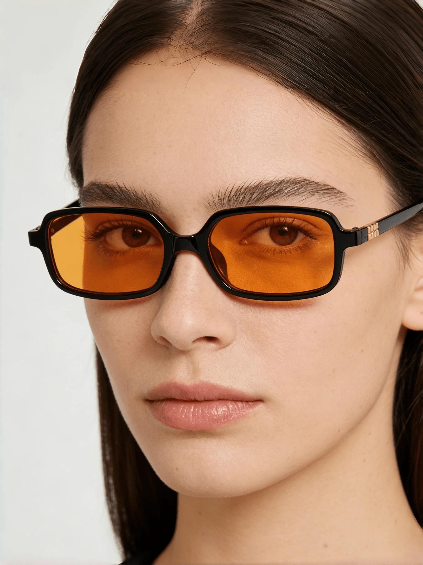 SHEIN OKULARY PRZECIWSŁONECZNE CZARNA OPRAWKA S07__