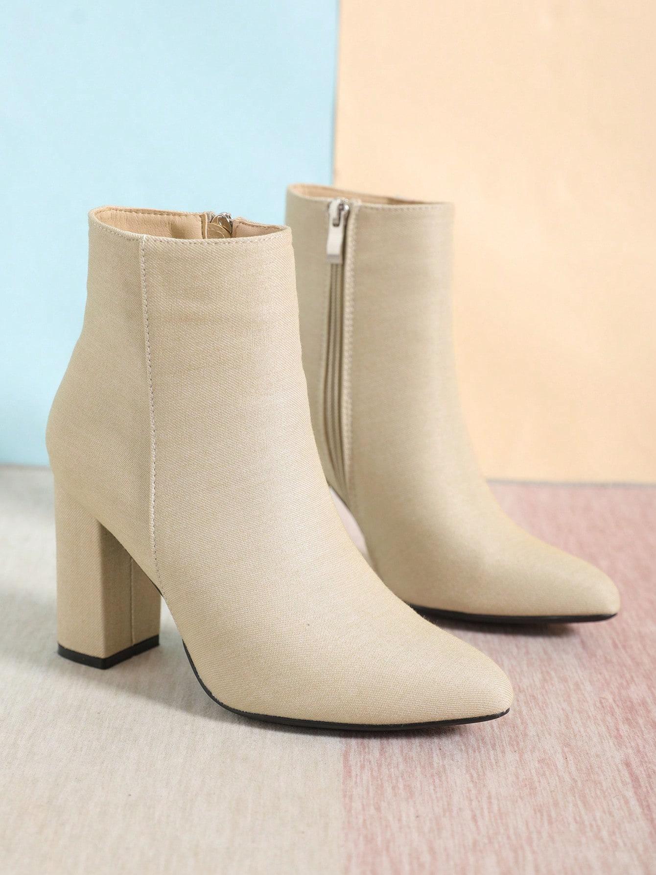 SHEIN BEŻOWE BOTKI NA OBCASIE W01__38
