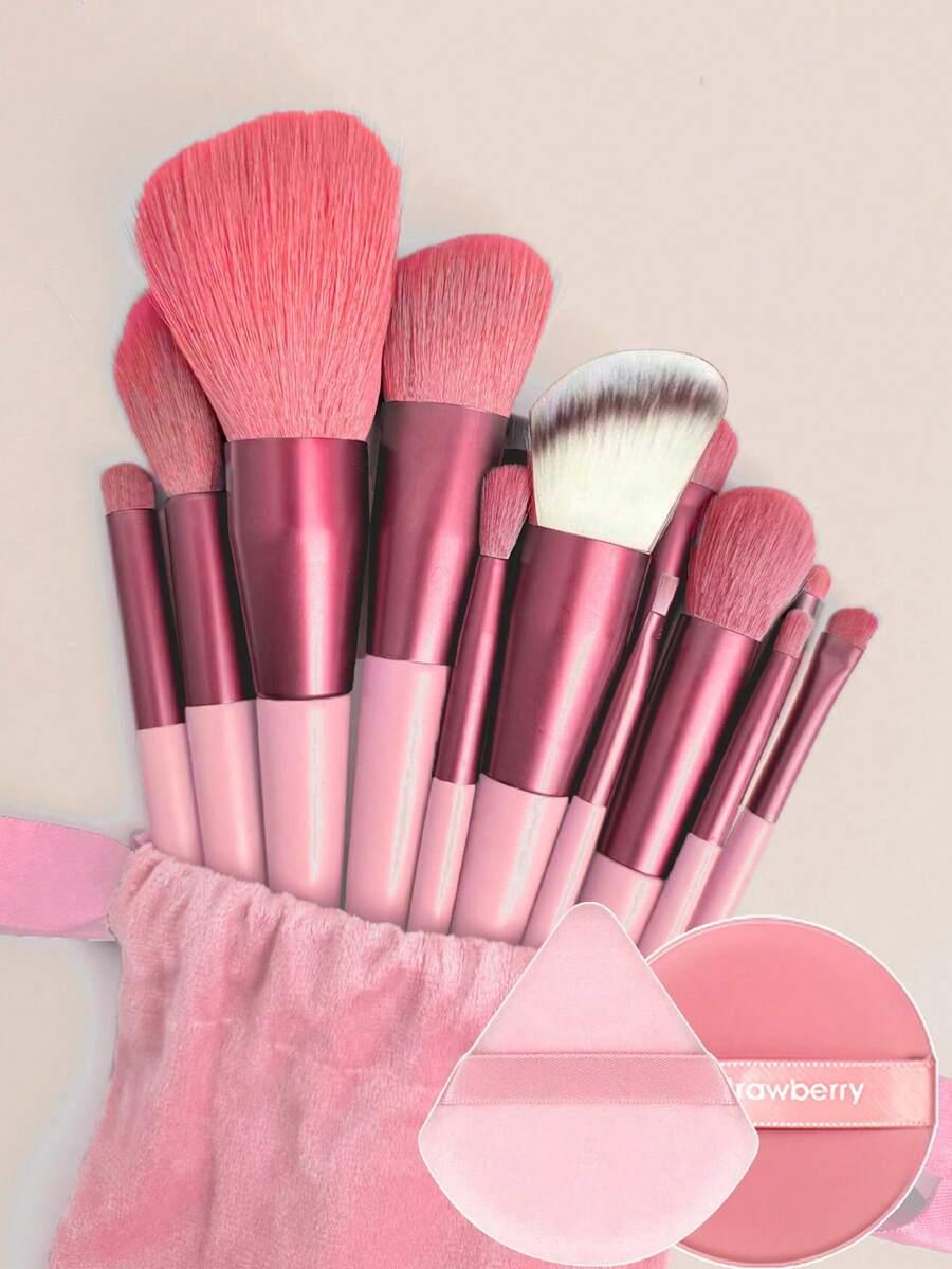 SHEIN RÓŻOWE PĘDZLE DO MAKIJAŻU S07__12-PACK