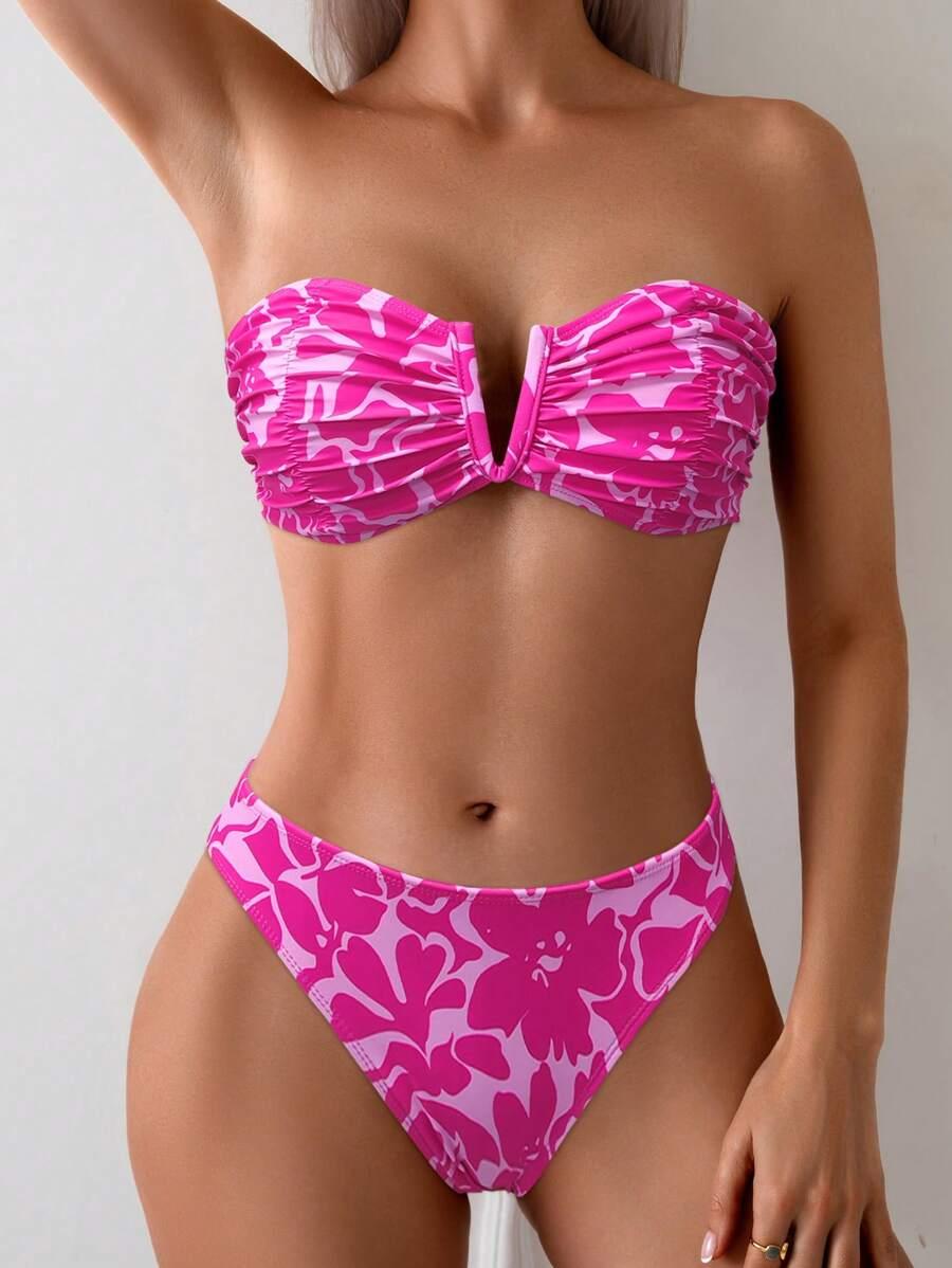 SWIM MOD DWUCZĘŚCIOWY STRÓJ KĄPIELOWY WZÓR KWIATY PK01__S