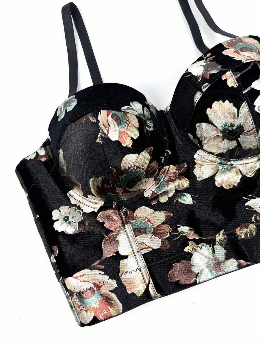 SHEIN CZARNY TOP GORSETOWY WZÓR S06__S