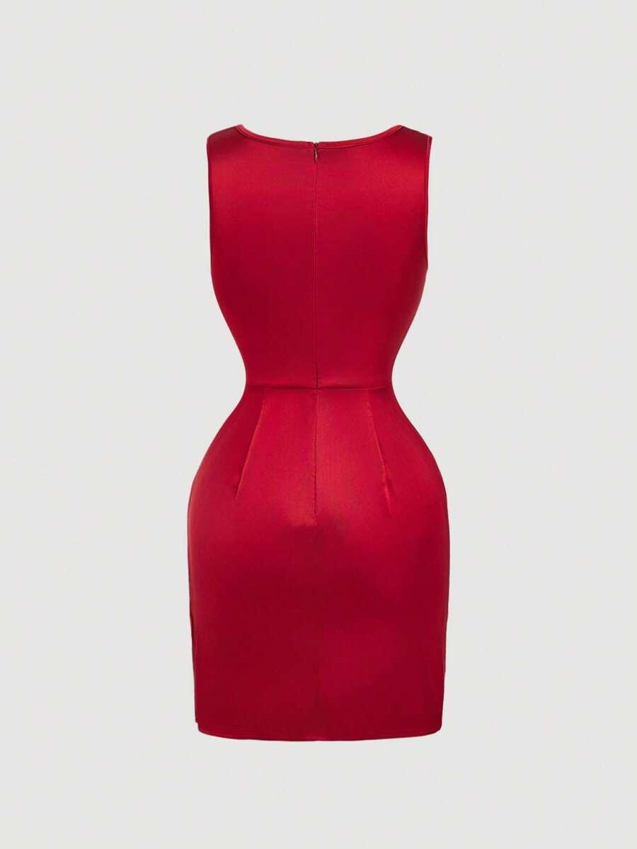 SHEIN CZERWONA MINI SUKIENKA S06__L