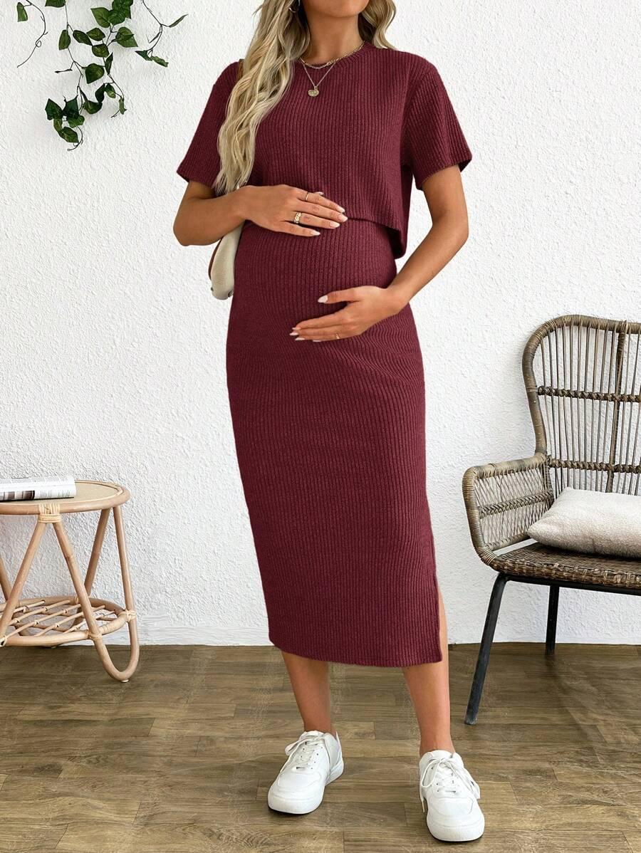 SHEIN TOP SPÓDNICA KOMPLET CIĄŻOWY S06__M