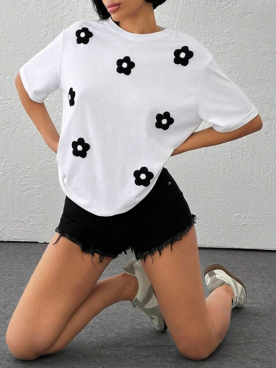 EURMUSE BIAŁY T-SHIRT HAFT S06__S