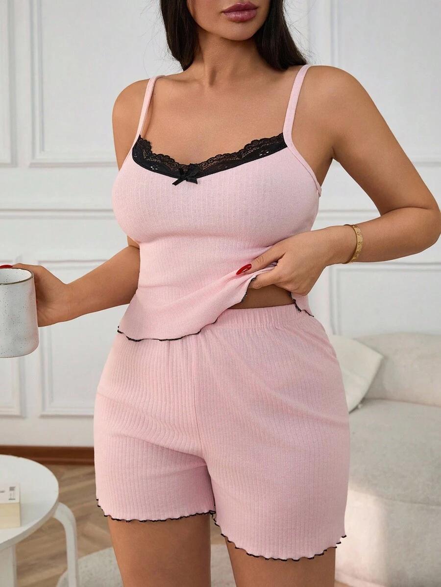 SHEIN RÓŻOWA BLUZKA SPODNIE KOMPLET PIŻAMY S06__XL
