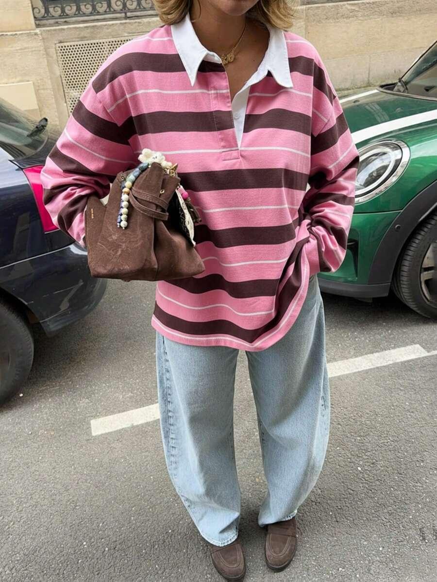 SHEIN BLUZKA DŁUGI RĘKAW PASKI S06__M