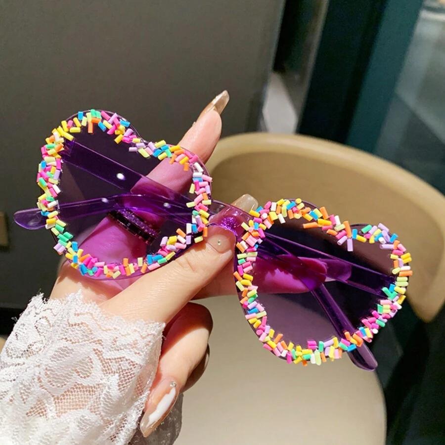 SHEIN FIOLETOWE OKULARY ZDOBIENIE S07