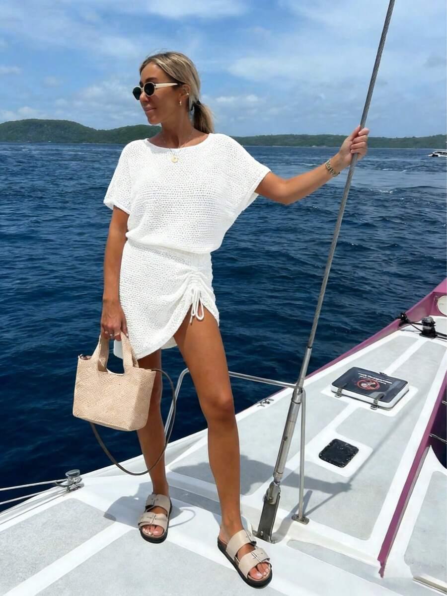 SHEIN MINI DZIANINOWA SUKIENKA MARSZCZENIE S06__S
