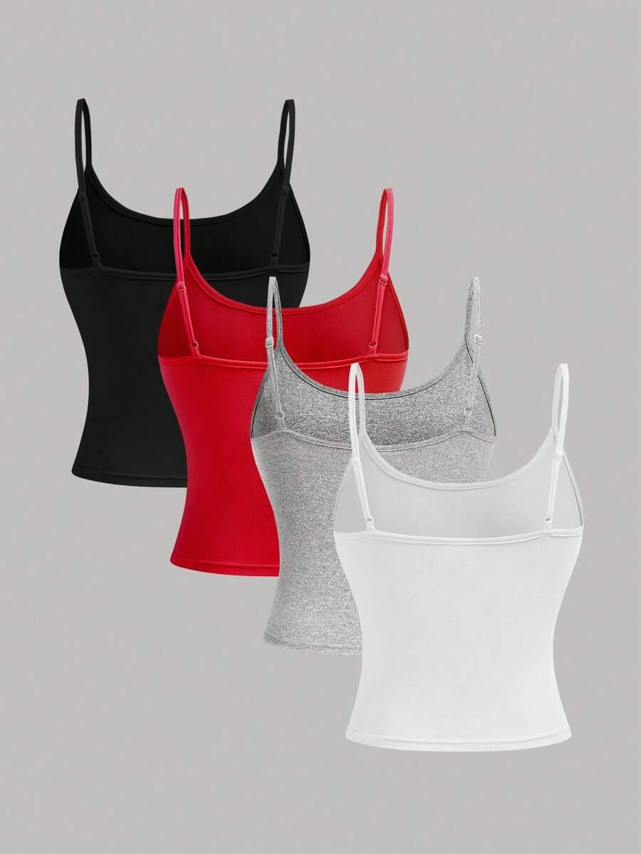 SHEIN TOP NA RAMIĄCZKACH 4-PACK S06__166-170