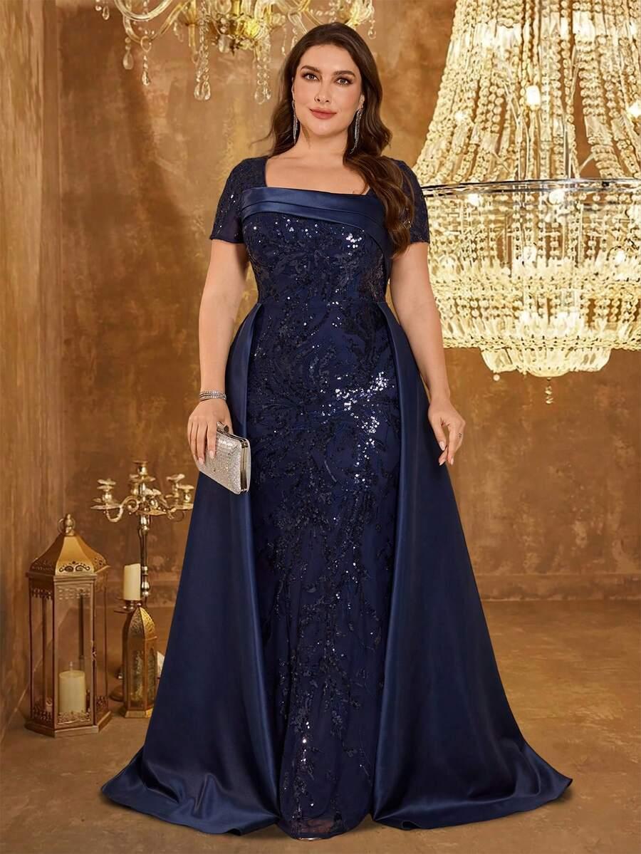 BLUEPLUM GRANATOWA MAXI SUKIENKA S06__50