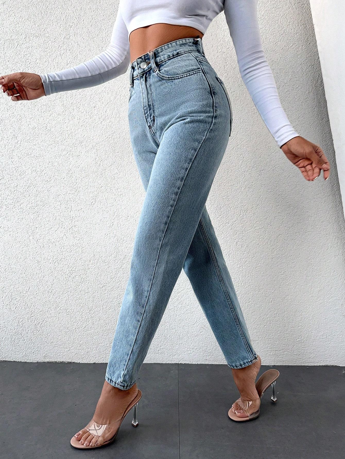 SHEIN SPODNIE JEANS KIESZENIE ZAMEK S06__S