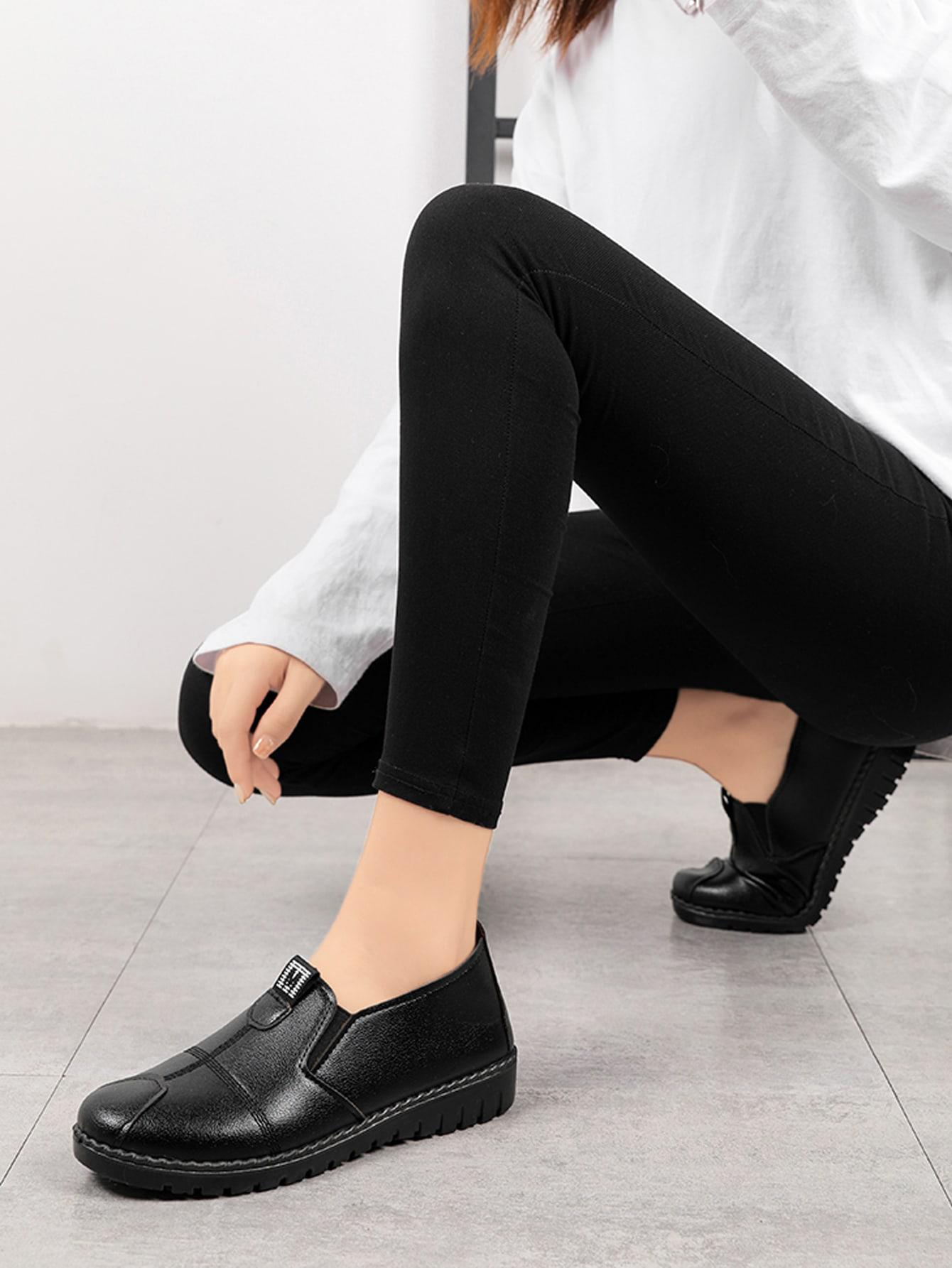 SHEIN CZARNE PÓŁBUTY IMITACJA SKÓRY S06__40