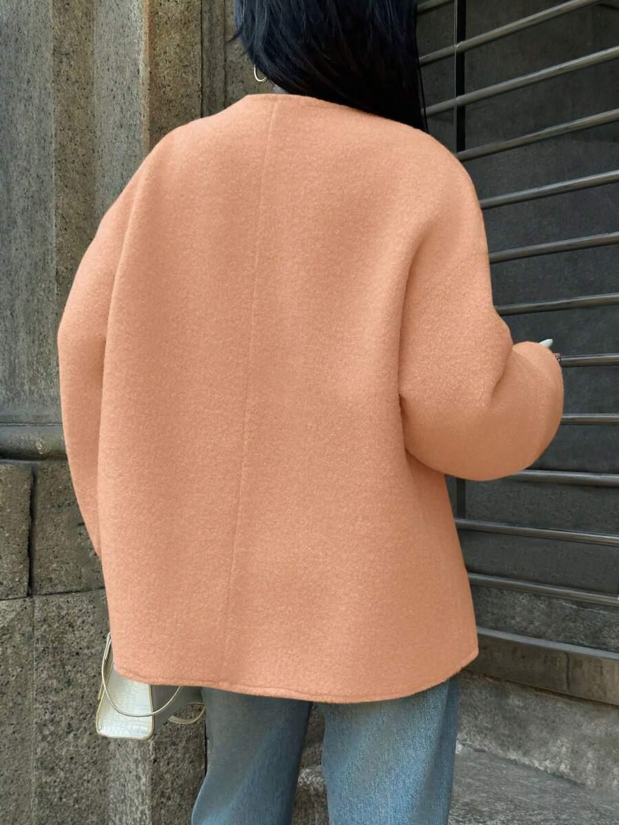 SHEIN POMARAŃCZOWY SWETER WIĄZANIE S06__XL