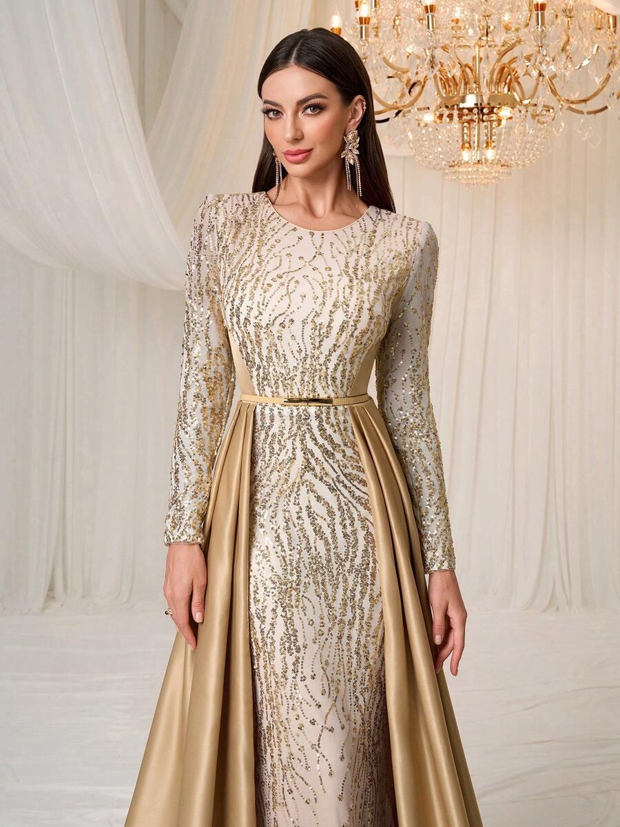 SHEIN MAXI SUKIENKA ROZKLOSZOWANA S06__M