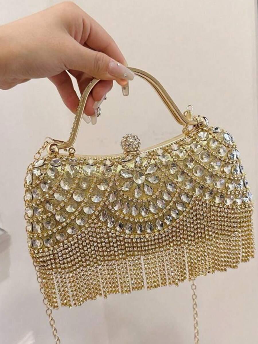 SHEIN ZŁOTA TOREBKA ZDOBIENIE S07__20X6X10CM