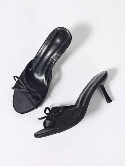 SHEIN CZARNE KLAPKI KORONKA S06__37,5
