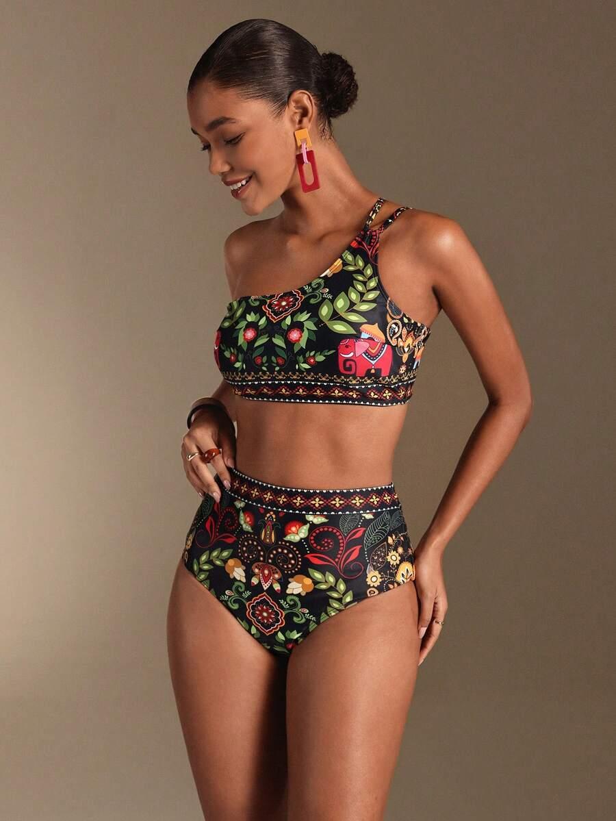 SHEIN DWUCZĘŚCIOWY STRÓJ KĄPIELOWY SPÓDNICA S09__L