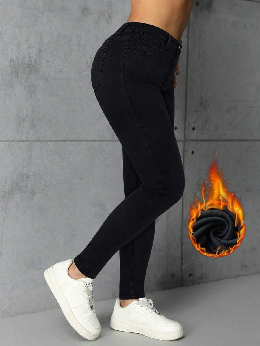 SHEIN CZARNE SPODNIE JEANS S06__L