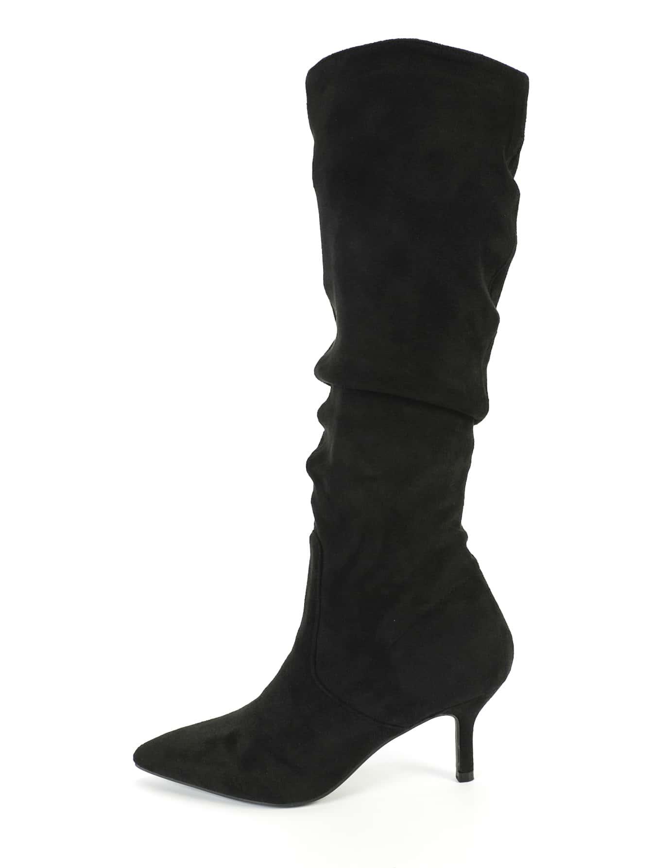 SHEIN CZARNE KOZAKI NA SZPILCE PRZED KOLANO W01__39,5