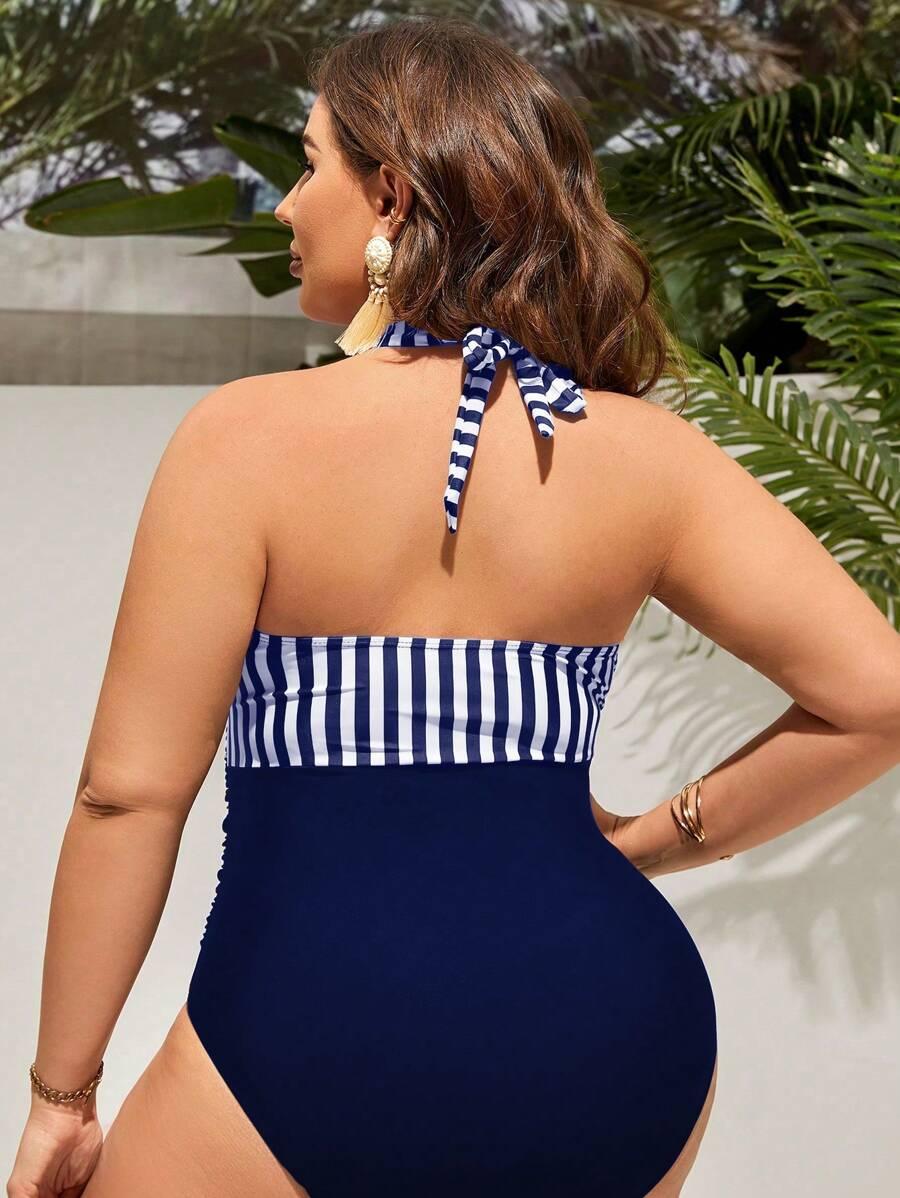 SHEIN GRANATOWY STRÓJ KĄPIELOWY S09__XXL