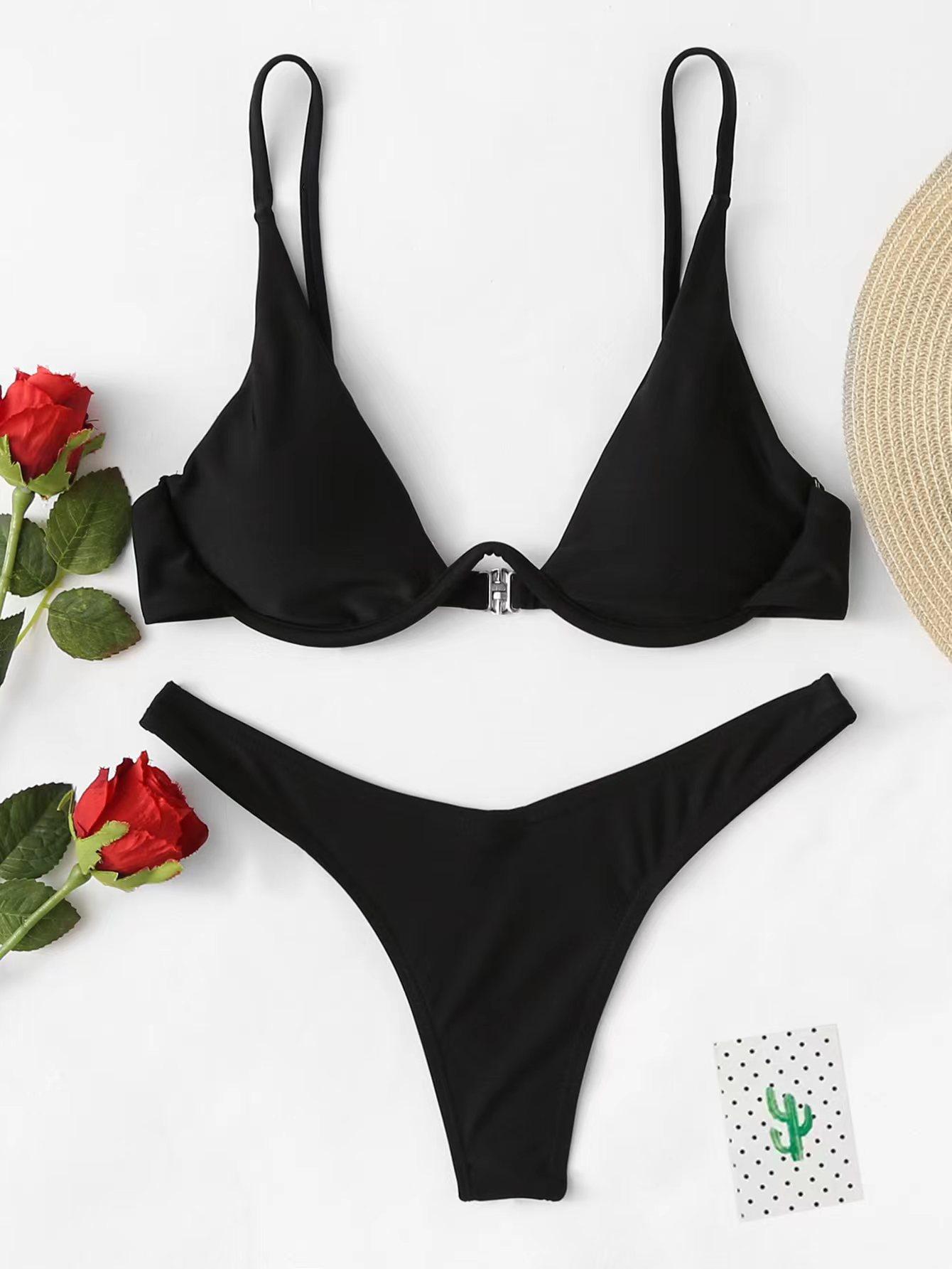 SHEIN CZARNA GÓRA OD BIKINI S09__XL