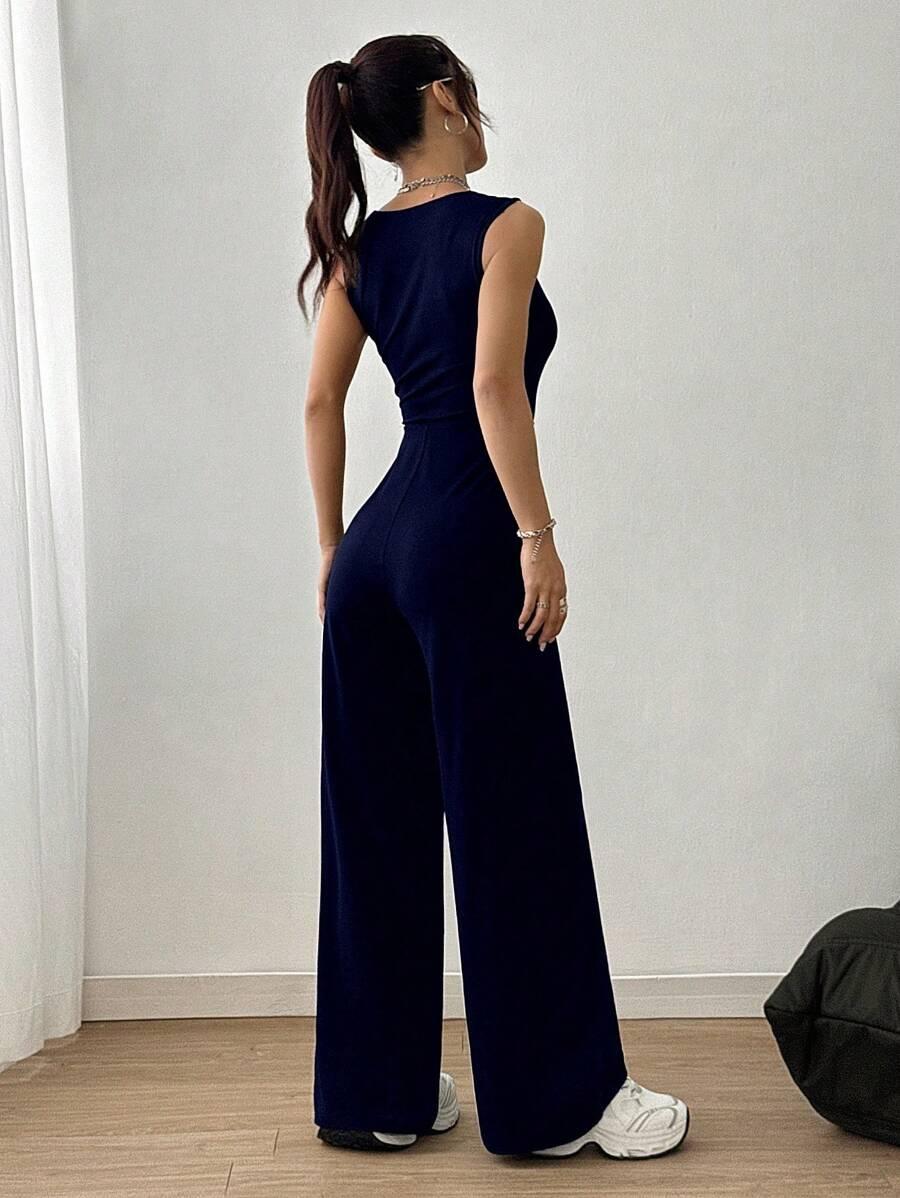 SHEIN GRANATOWY KOMBINEZON CASUAL S06__S