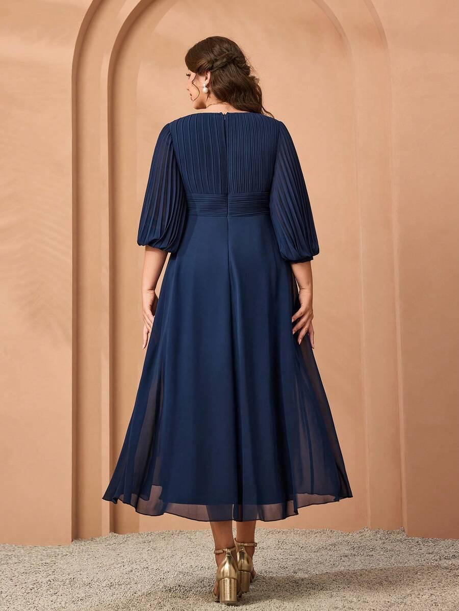 SHEIN GRANATOWA ROZKLOSZOWANA SUKIENKA S06__50