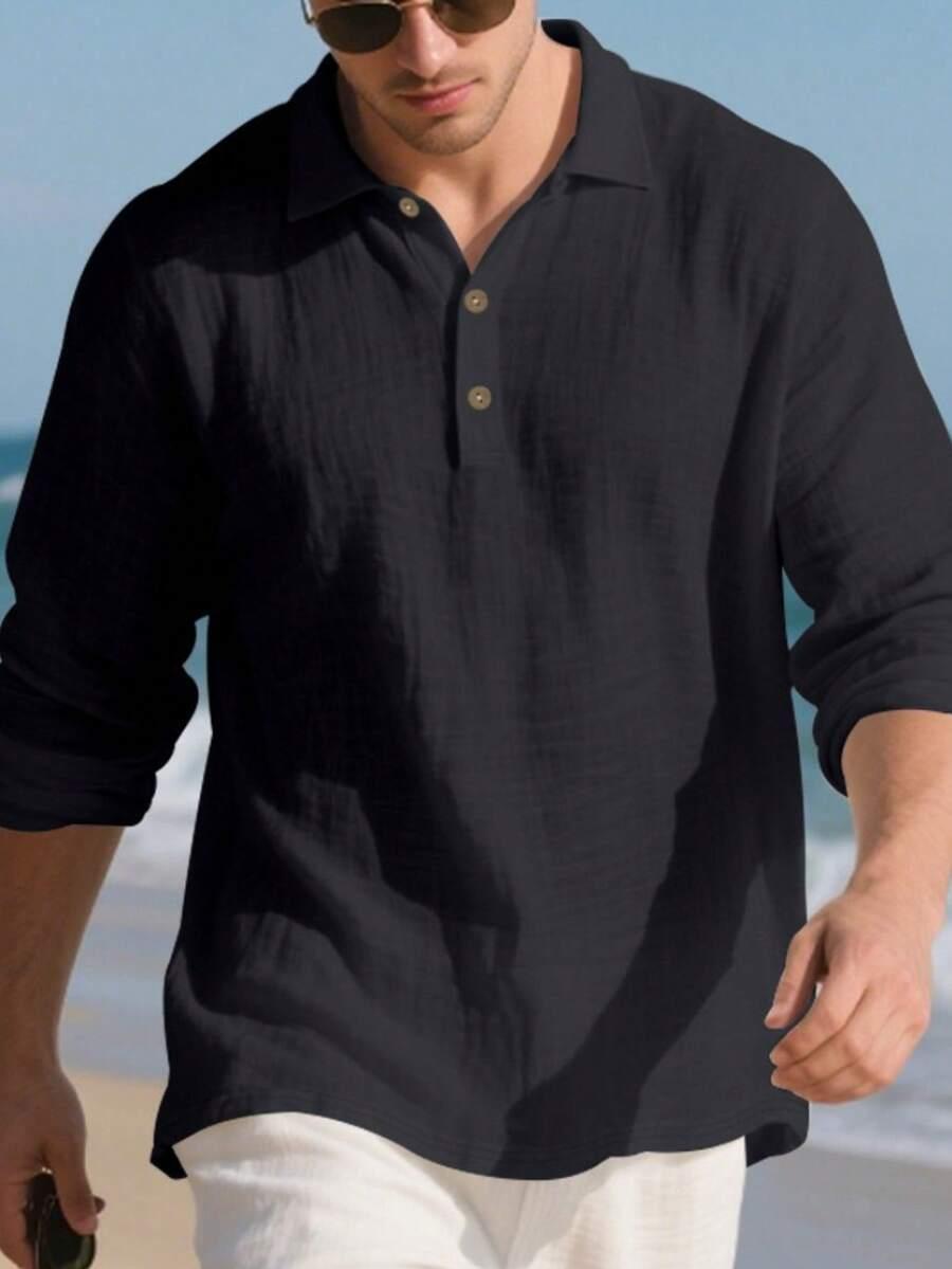 SHEIN CZARNA KOSZULKA POLO PK01__XXL