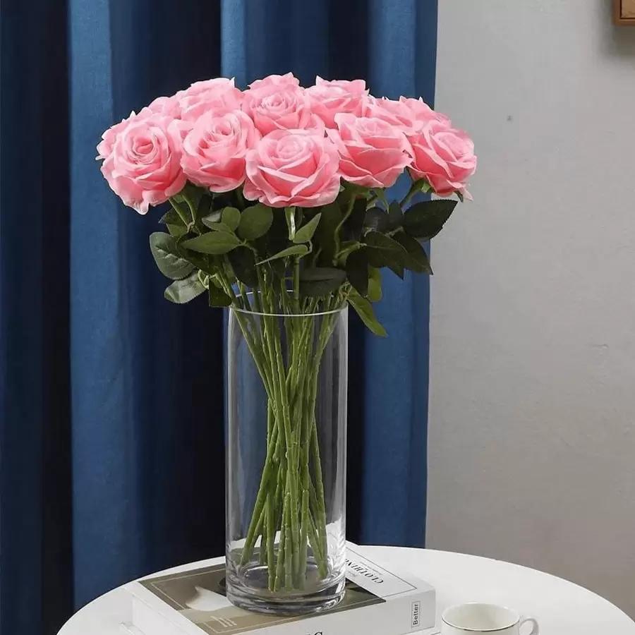 SHEIN RÓŻOWE SZTUCZNE RÓŻE 12SZT. S07