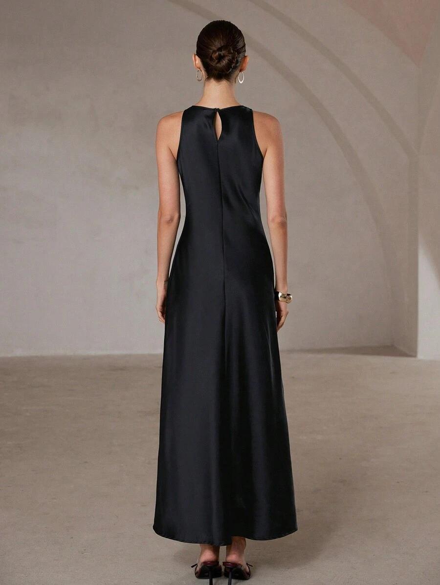SHEIN CZARNA MAXI SUKIENKA S06__L