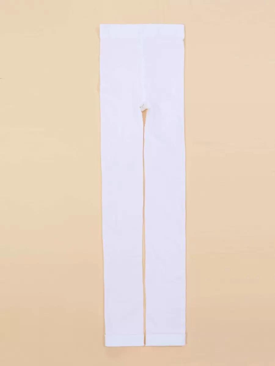 SHEIN BIAŁE GŁADKIE LEGGINSY S07__98-122