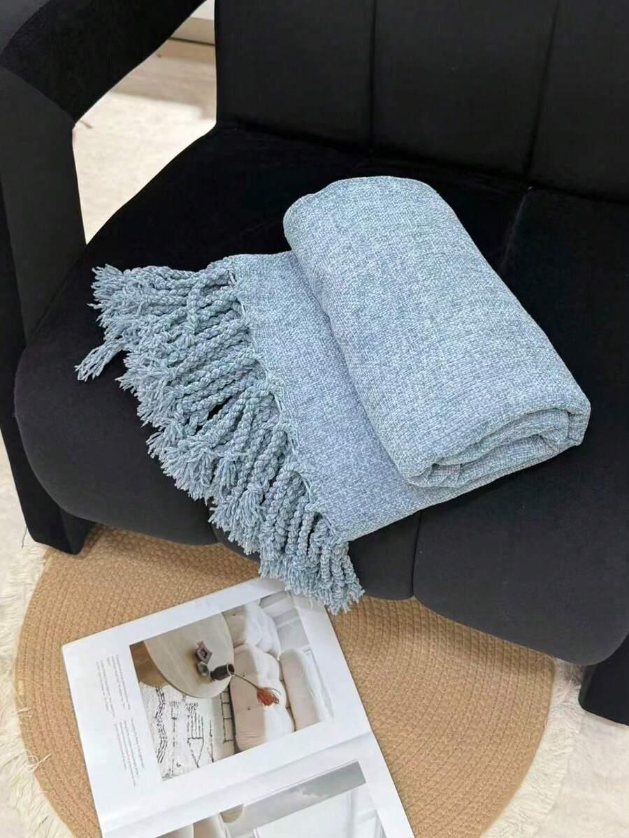 SHEIN NIEBIESKI KOC FRĘDZLE S07__130X170