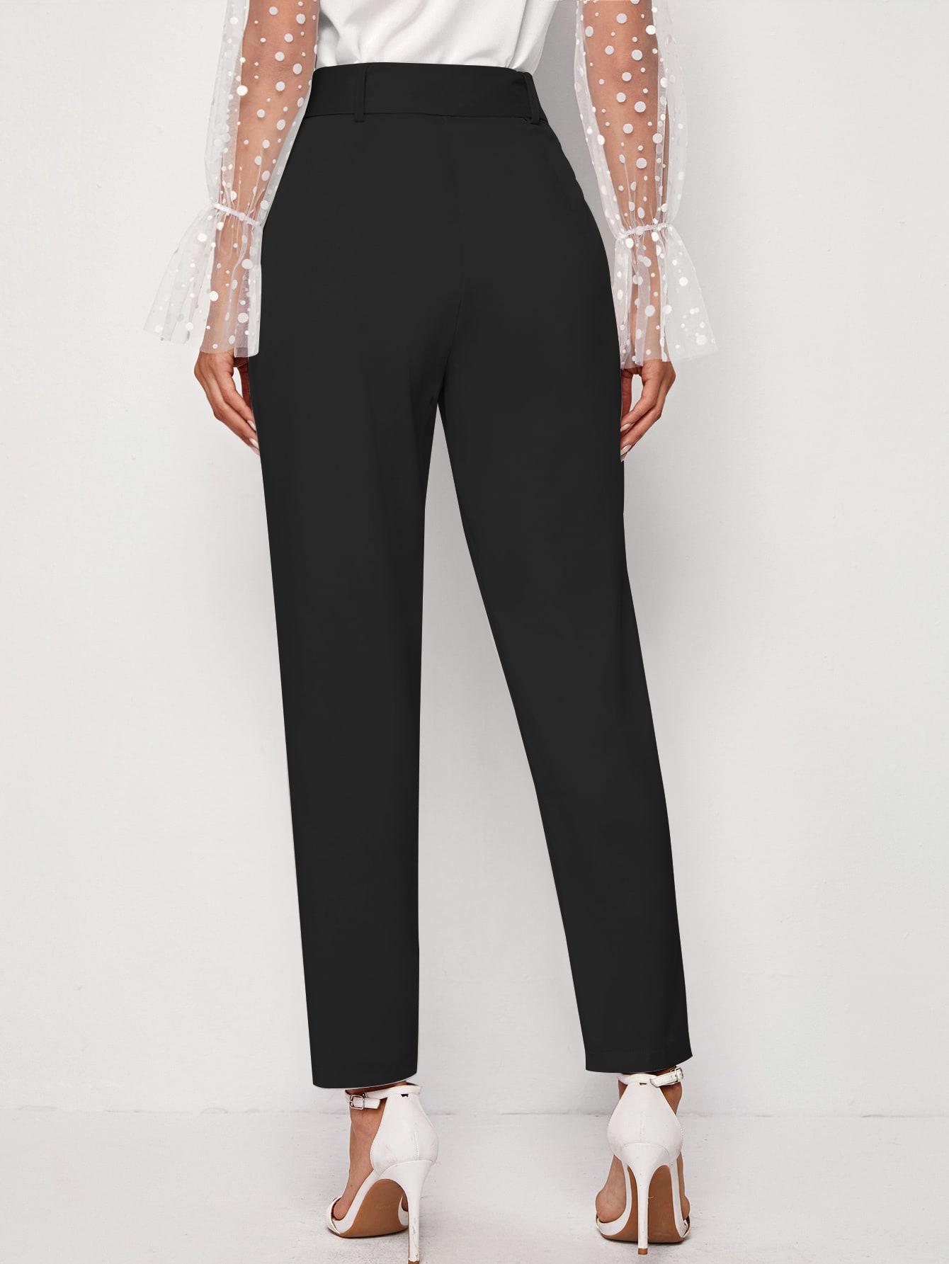SHEIN CZARNE SPODNIE PROSTA NOGAWKA CASUAL S06__XL
