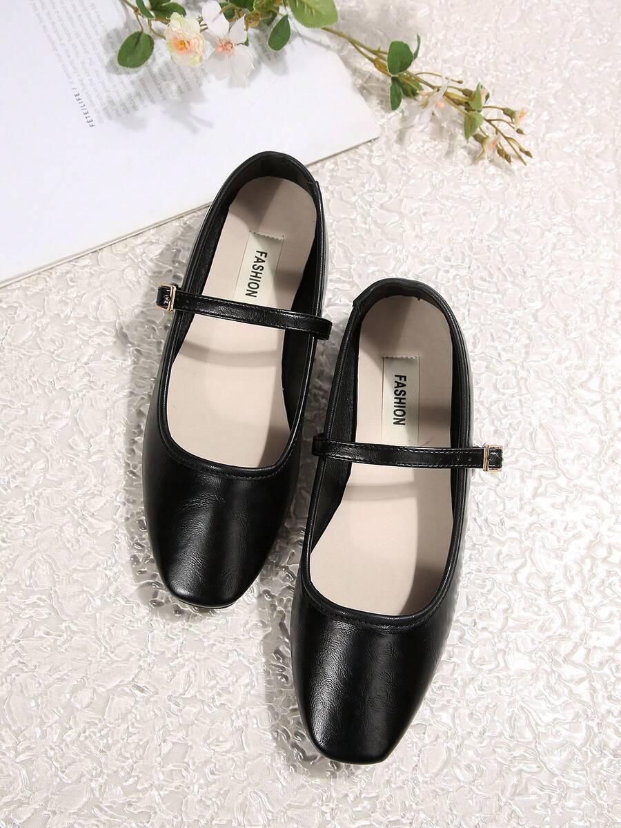 SHEIN CZARNE BALERINY IMITACJA SKÓRY S06__38