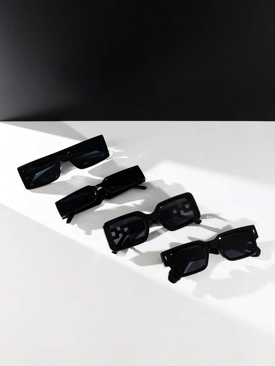SHEIN CZARNE OKULARY PRZECIWSŁONECZNE 4-PACK S07