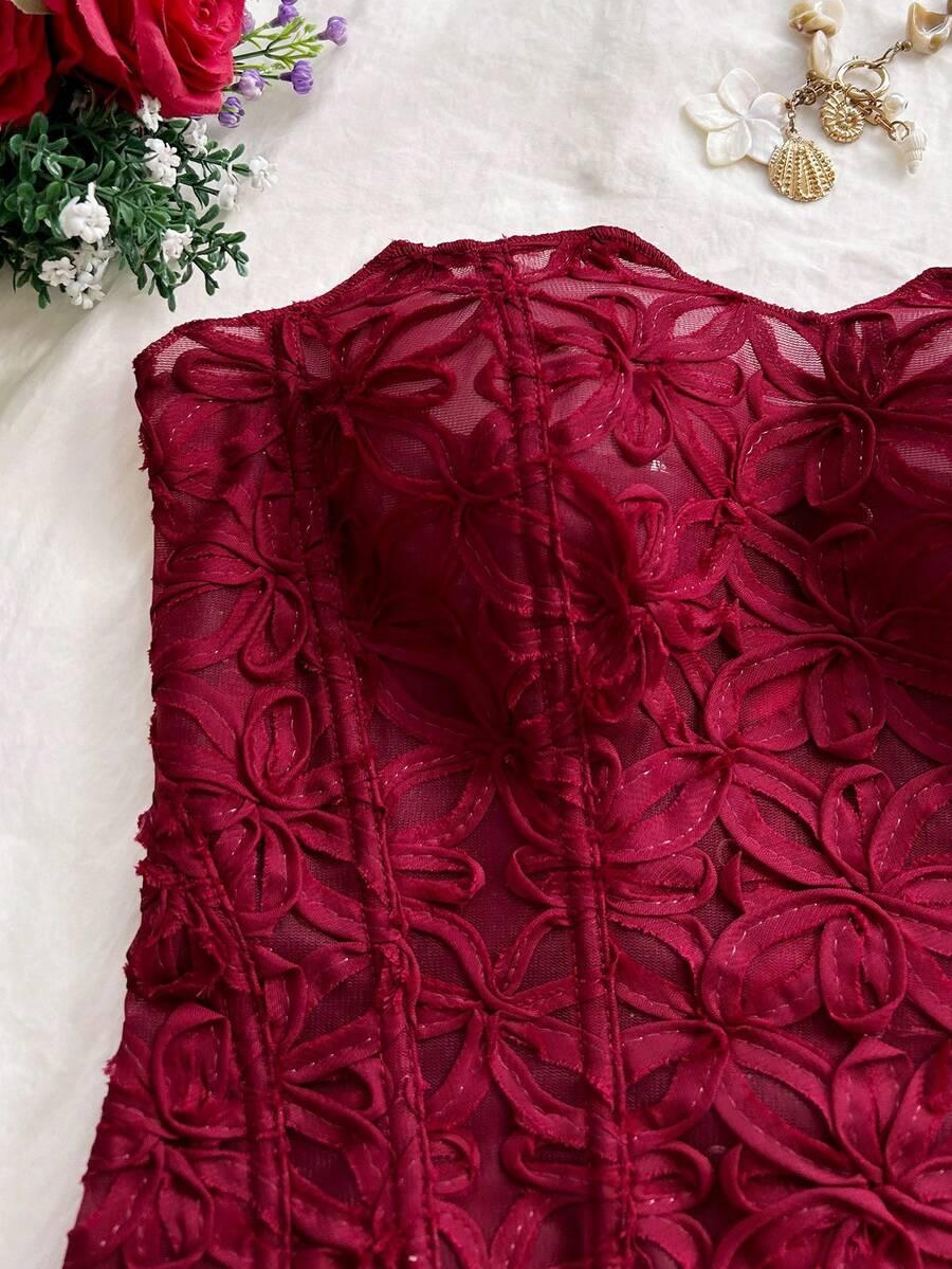 SOLEIA CZERWONY GORSET KWIATY S06__XL