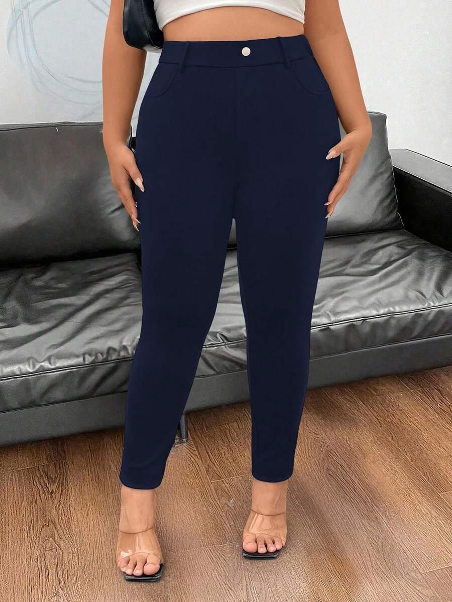 SHEIN GRANATOWE SPODNIE CASUAL S06__46