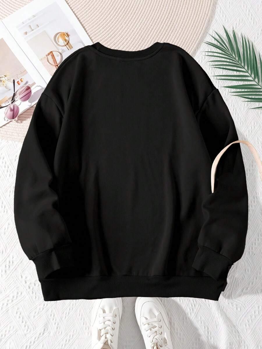 SHEIN CZARNA BLUZA OKRĄGŁY DEKOLT S06__3XL