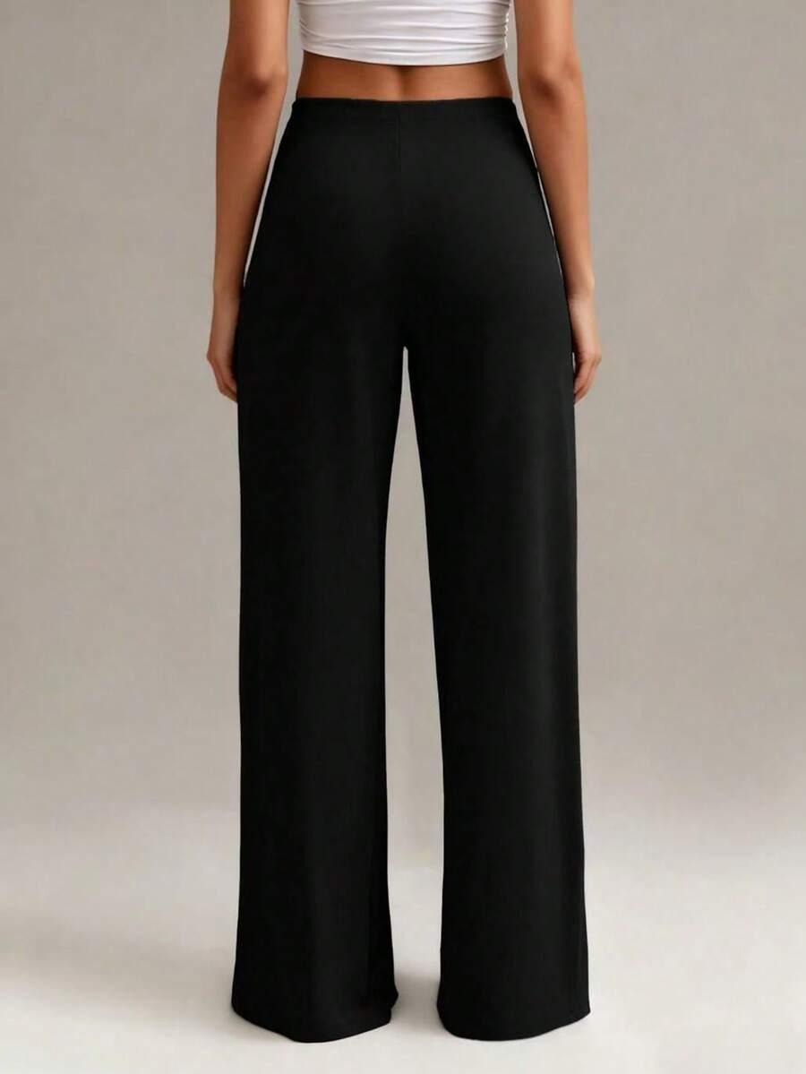 SHEIN CZARNE SPODNIE PROSTA NOGAWKA S06__50