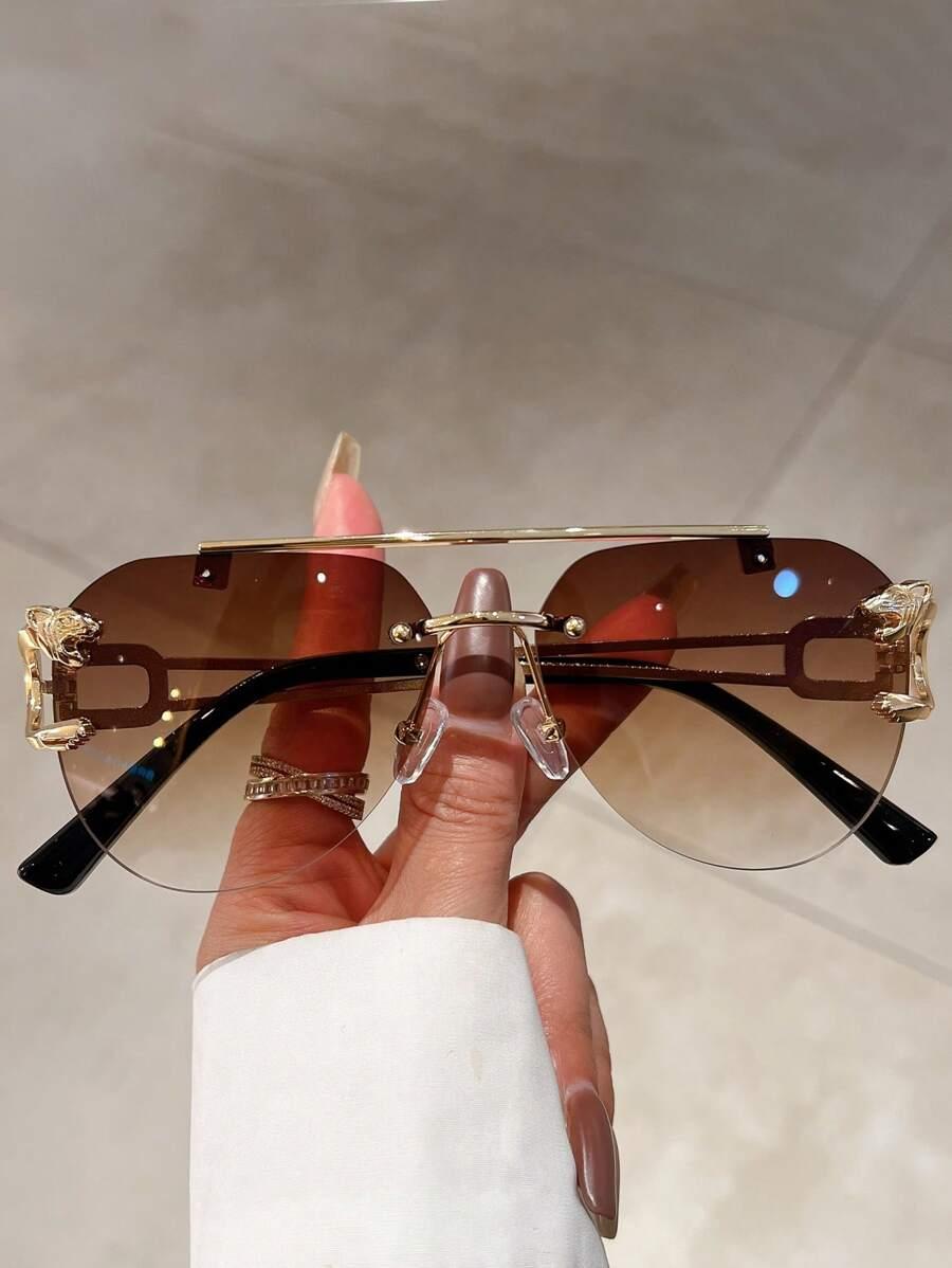 SHEIN ZŁOTE OKULARY PRZECIWSŁONECZNE S07