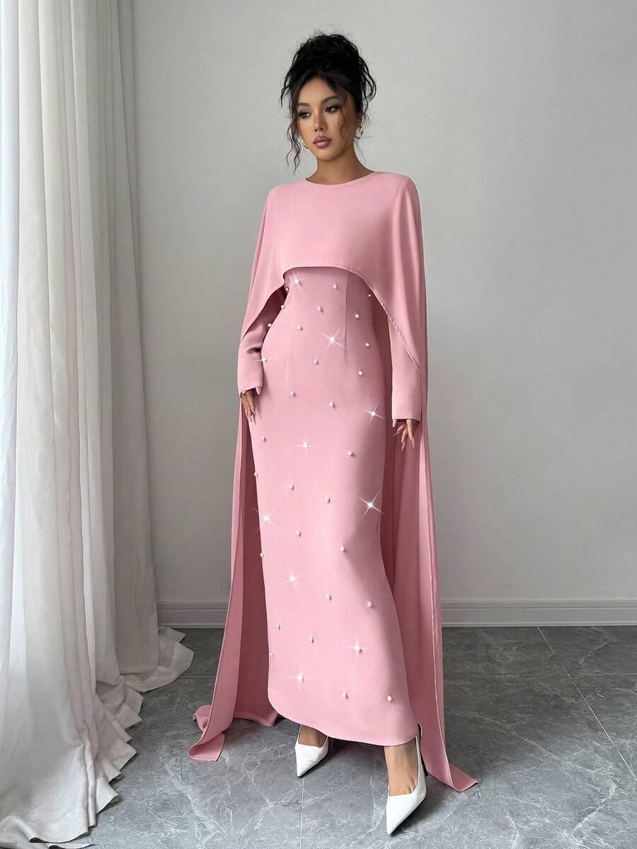 SHEIN RÓŻOWA MAXI SUKIENKA S06__M