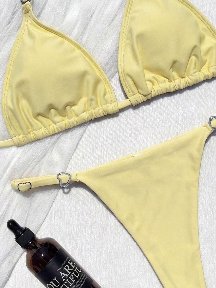 SHEIN ŻÓŁTY DWUCZĘŚCIOWY STRÓJ KĄPIELOWY S09__S