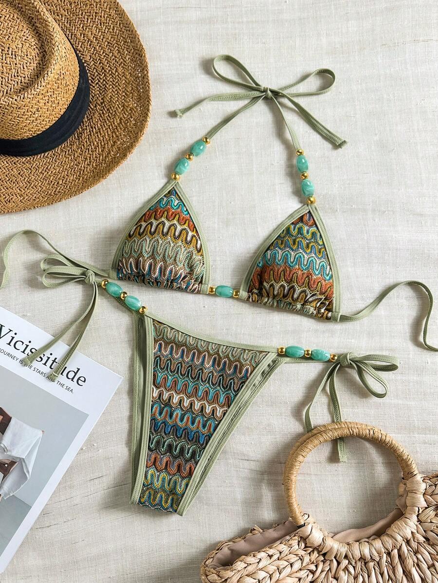 BIKINX WIĄZANY DWUCZĘŚCIOWY STRÓJ KĄPIELOWY BOHO S09__S