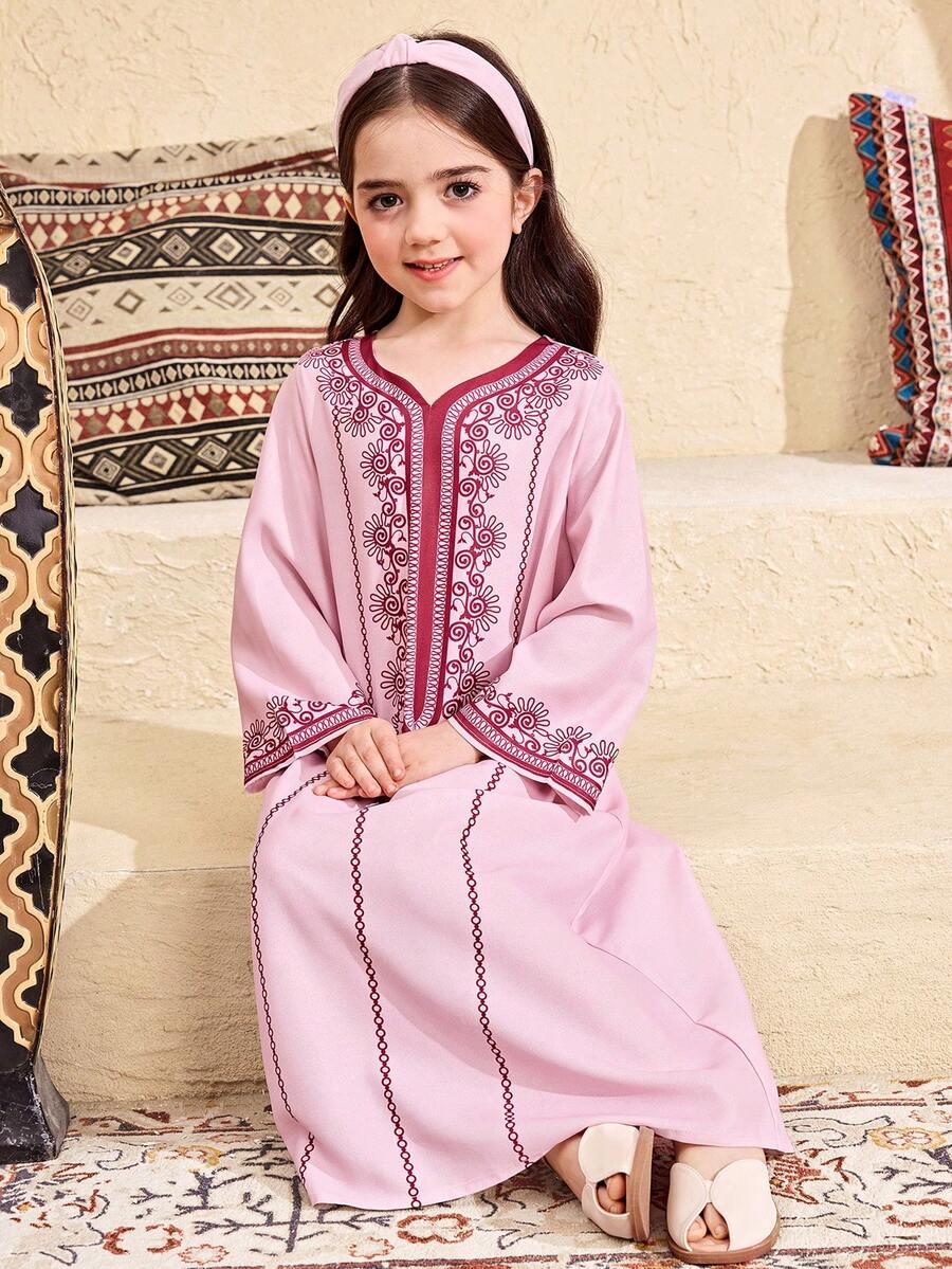SHEIN RÓŻOWA SUKIENKA Z DŁUGIM RĘKAWEM S06__116-122