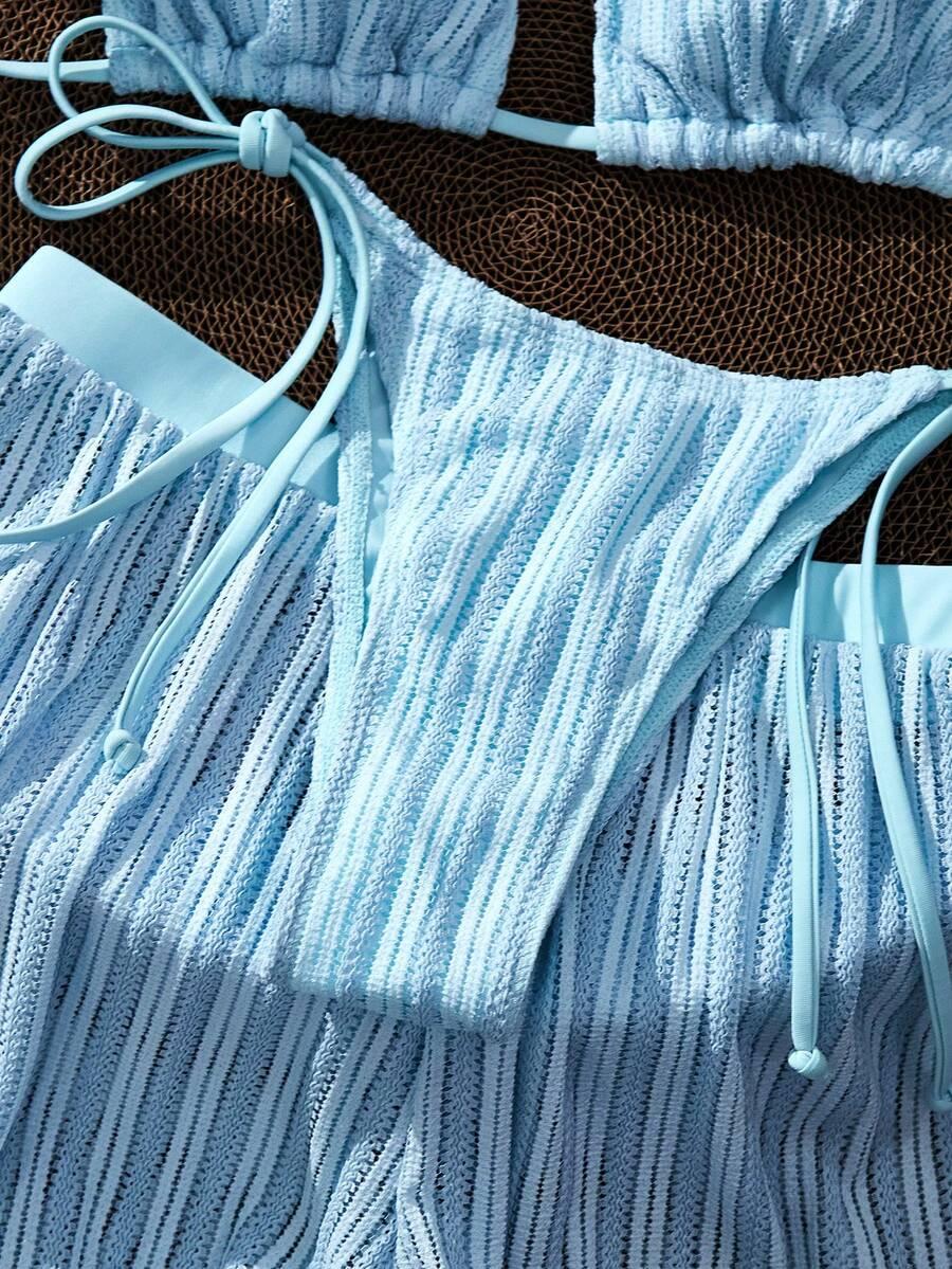 SHEIN DWUCZĘŚCIOWY STRÓJ KĄPIELOWY SPODENKI KOMPLET S09__L