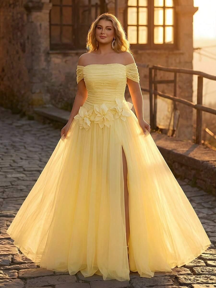 GLAMRAE ŻÓŁTA MAXI SUKIENKA S06__50