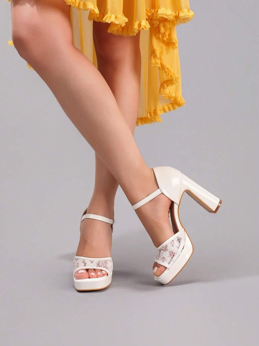 SHEIN BIAŁE SANDAŁY ZDOBIENIE S06__36