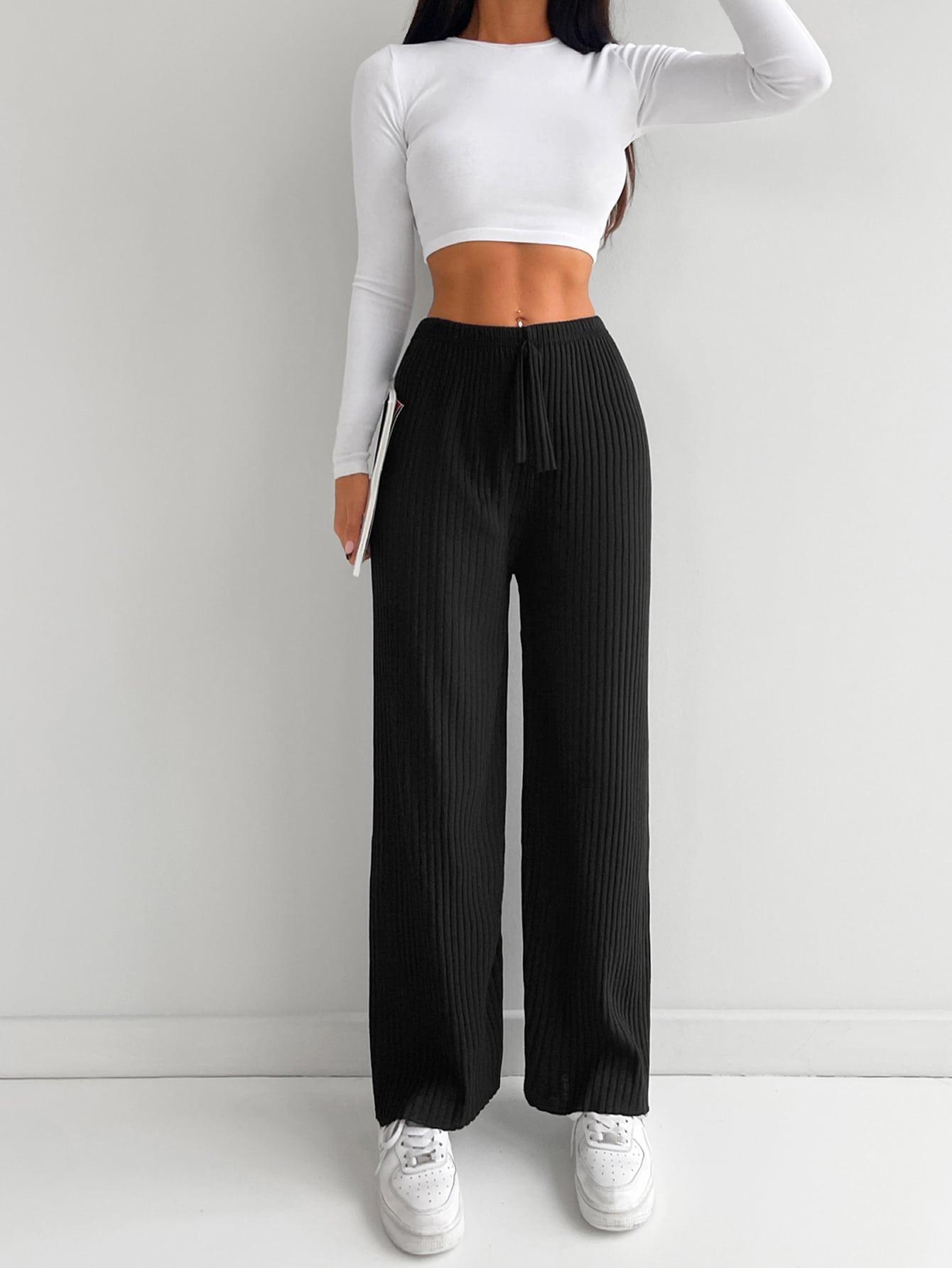 SHEIN CZARNE SPODNIE PROSTA NOGAWKA S06__XL