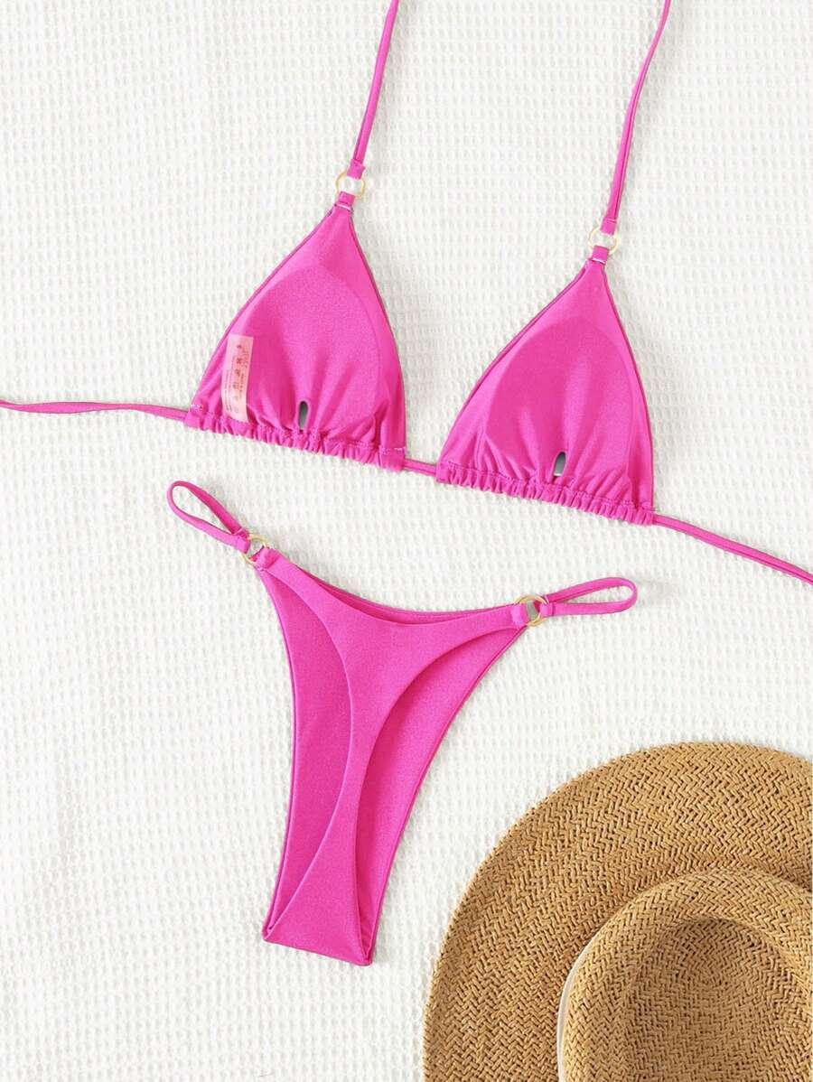 SHEIN RÓŻOWY DWUCZĘŚCIOWY STRÓJ KĄPIELOWY PK01__S