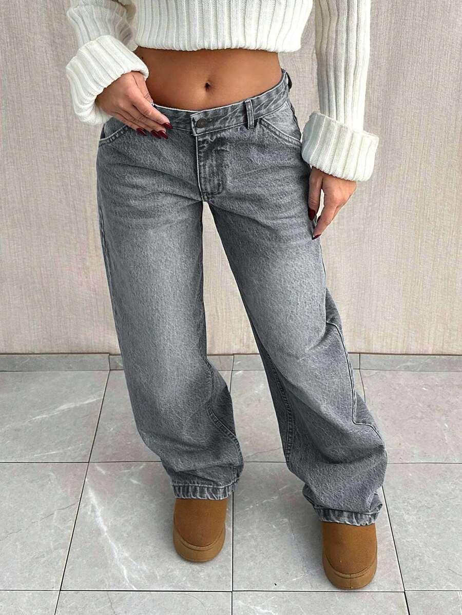 SHEIN SZARE SPODNIE JEANS S06__L